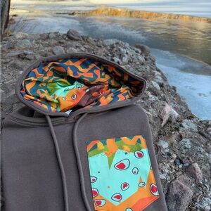Unemployed Anglers Brook Trout Beer Pocket Hoodie - Handmade - Limited Runs